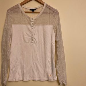 Tommy Hilfiger cream color long sleeve shirt